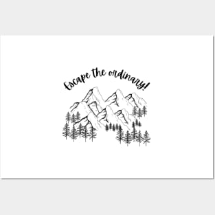 Snow covered mountain range Posters and Art